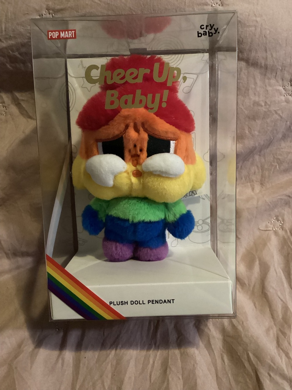 POP MART Cheer Up, Baby! Crybaby Rainbow Plush Doll Pendant